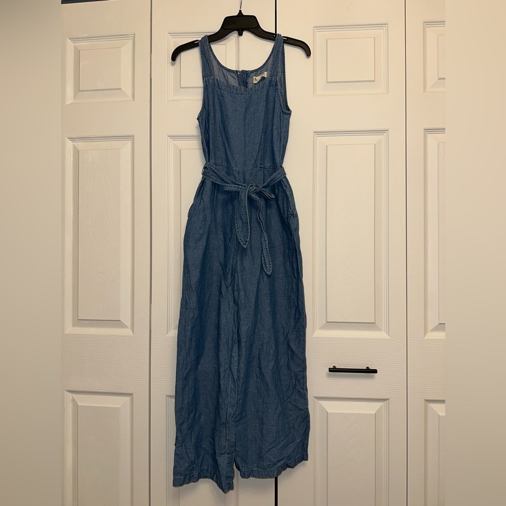 Madewell denim halter wide leg jumpsuit - Picture 4 of 8